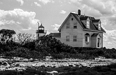 Older Version of Cape Porpoise Light Before Renovation - BW